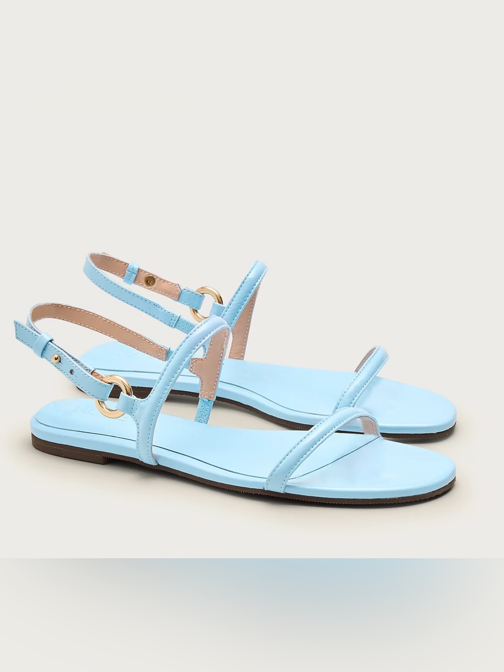 J. Crew Audrey Sandals in Château Blue Patent Leather